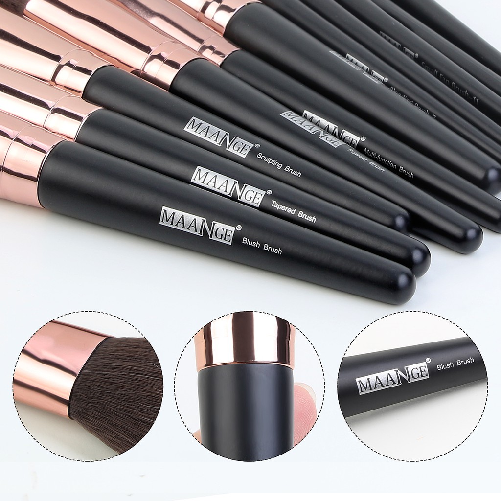 MAANGE  18 Pcs Makeup Kuas Set  Brush Make Up Alat Kosmetik Foundation Blusher Untuk Riasan Alat Profesional 5810