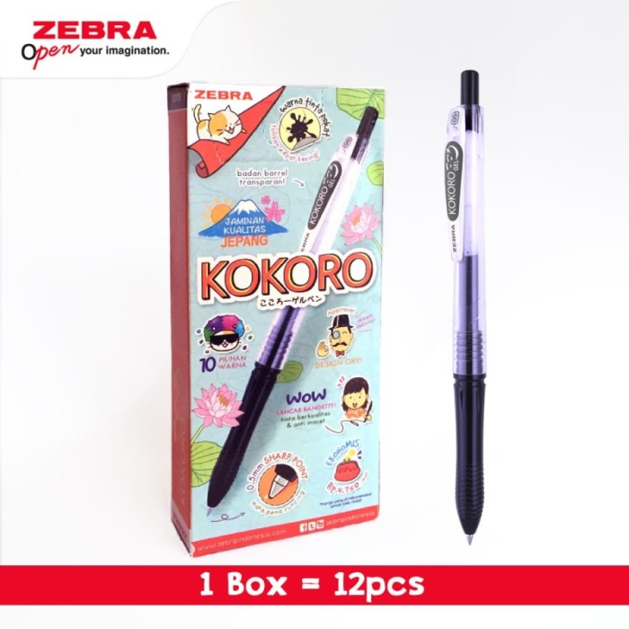 

PRODUK- STATIONERY HAUL-KOKORO GEL PEN/PULPEN/BULPEN 0.5MM LUSINAN - 1BOX ISI 12 PCS .