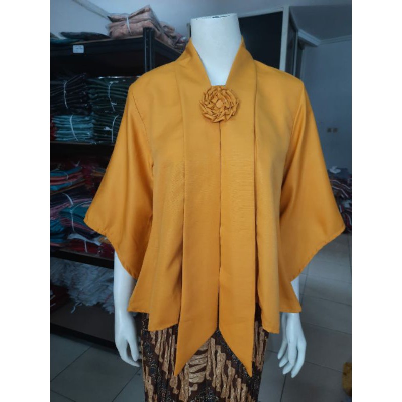 Kebaya Floy KIMONO BALOTELLI std-jumbo KeroncongBusana-Kuning Kunyit