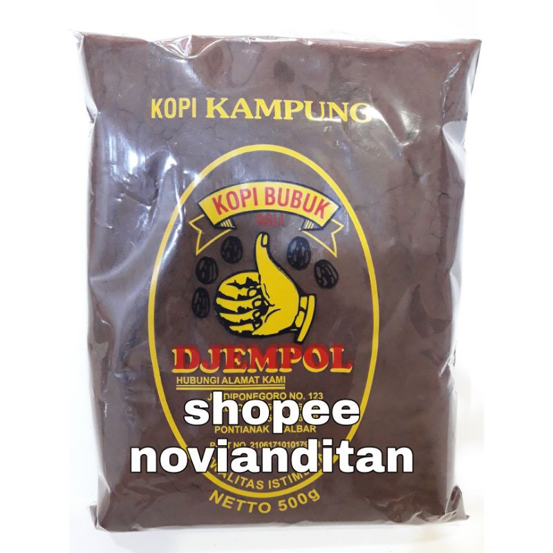 

KOPI BUBUK KAMPUNG CAP DJEMPOL ASLI CITA RASA KHAS PONTIANAK UK 500 GRAM