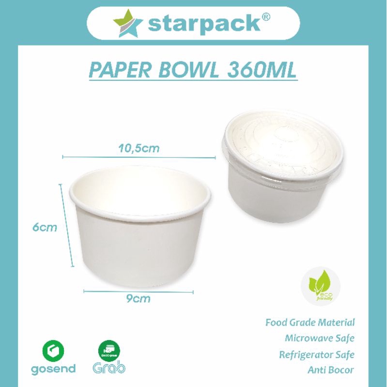 paper bowl 360 ml star pack - rice bowl - mangkok nasi kertas - mangkok catering - rice bowl custom 