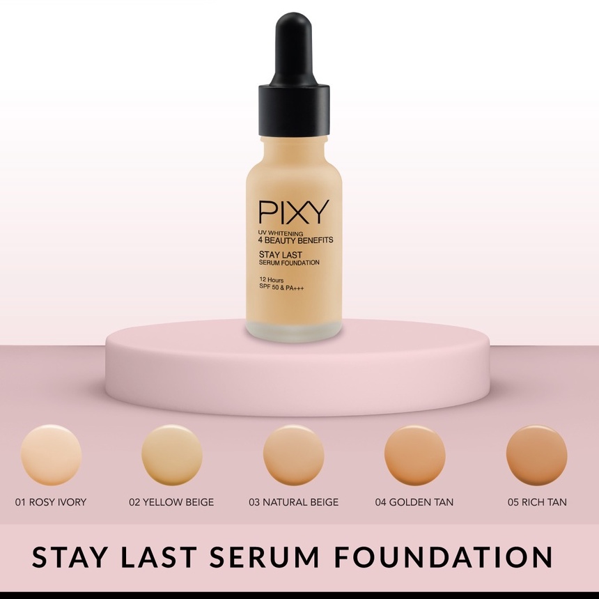 PIXY UV Whitening Stay Last Serum Foundation 17mL