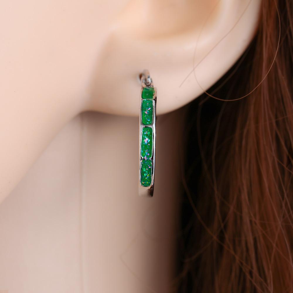 Suyo Penurunan Berat Badan Hoop Hadiah Perhiasan Mode Panas Chakra Stud Earrings Alloy Gallstone Earrings