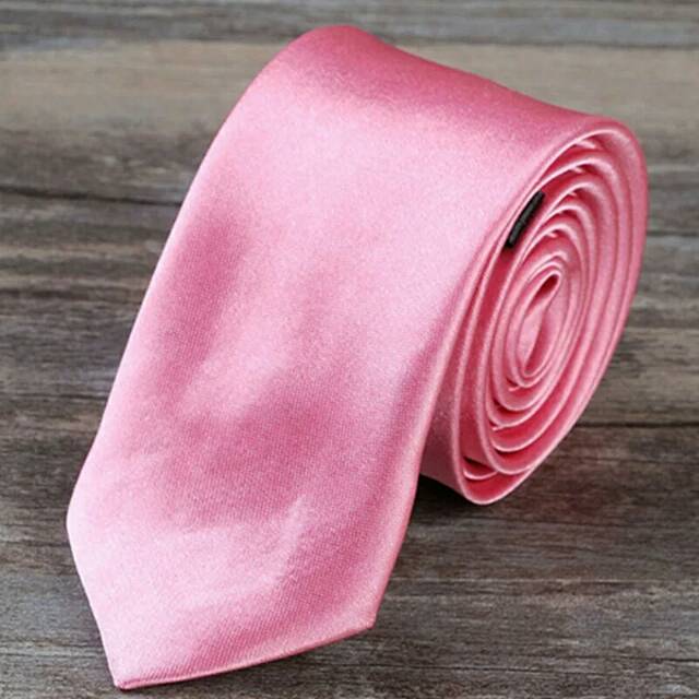 Dasi polos satin 3inchi terlaris - pink salem