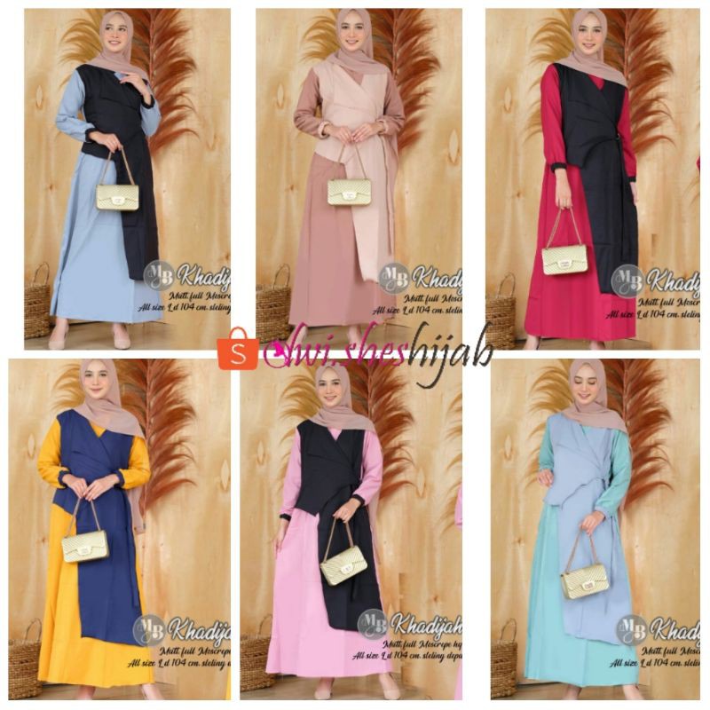 GAMIS MOSCREPE POLOS GAMIS KHADIJAH