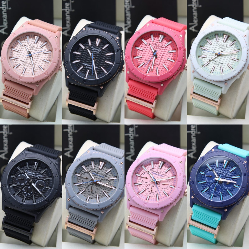 JAM TANGAN PRIA / WANITA ALEXANDRE CHRISTIE AC 6584 RUBBER ORIGINAL GARANSI RESMI 1 TAHUN