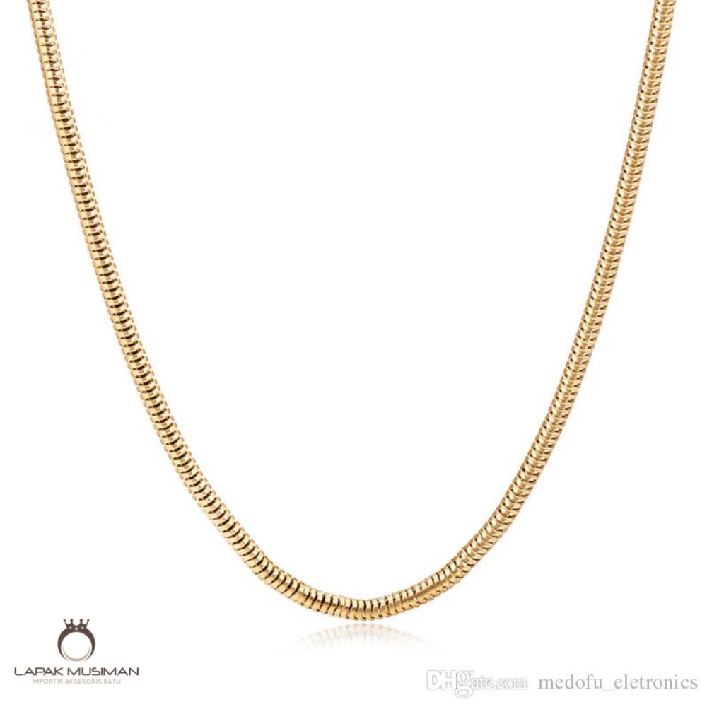 [Bayar di Tempat] KALUNG TITANIUM PRIA WARNA EMAS GOLD MODEL ULAR