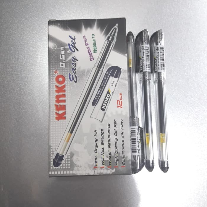 pulpen kenko 0.5mm bolpoint warna hitam, merah dan biru