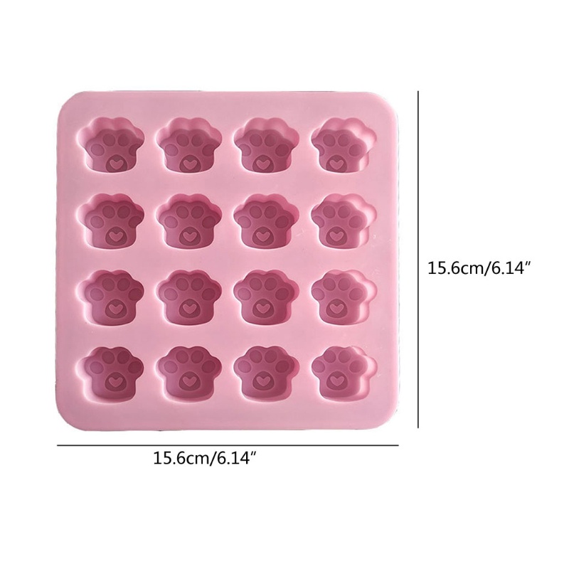 SIY  16-Cavity Silicone Paw Print Mold Animal Palw Resin Mold Dog Cat Footprint Molds