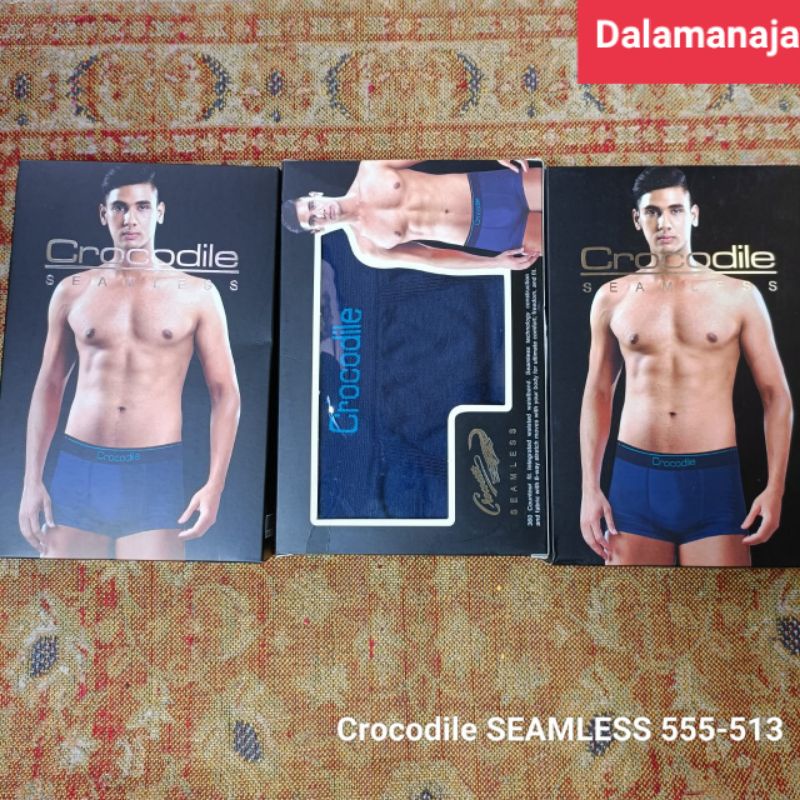 Crocodile SEAMLESS Cd Boxer Pria KATUN 555-513 Sekotak Isi 1Pcs