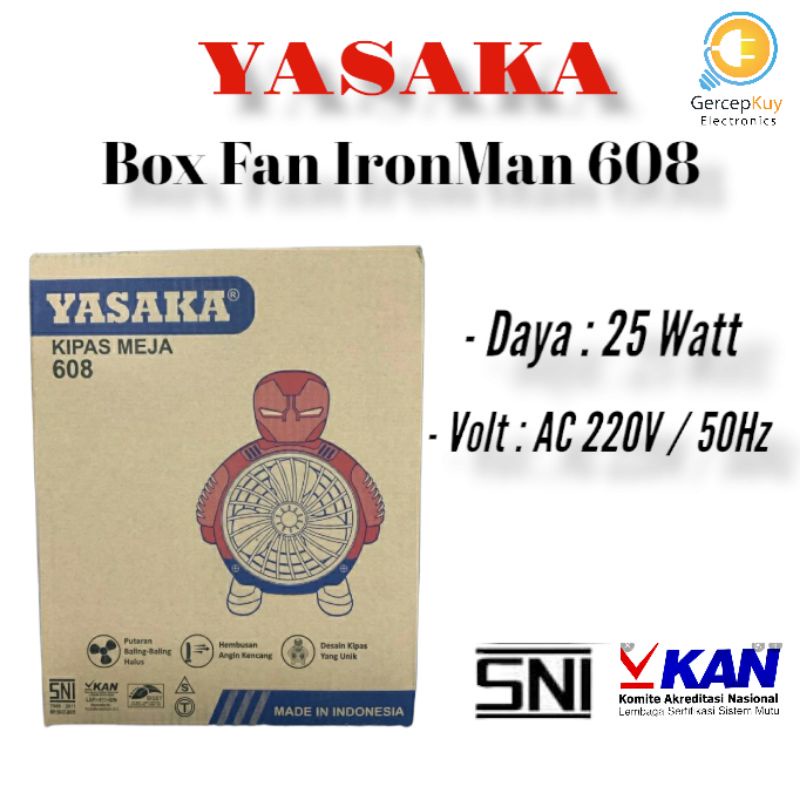 Boxfan Karakter IronMan 608 / Kipas Angin Meja IronMan 608 YASAKA