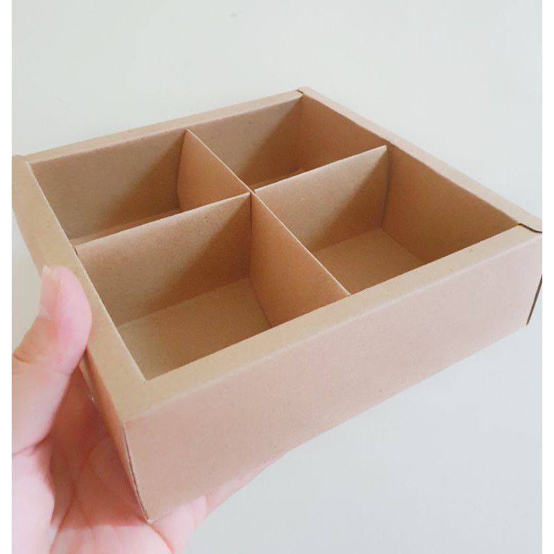 BOX NASTAR POLOS SEKAT 4 TUTUP MIKA DUS PACKAGING MINI CAKE BROWNIES KOTAK KEMASAN KUE BOLU MINI