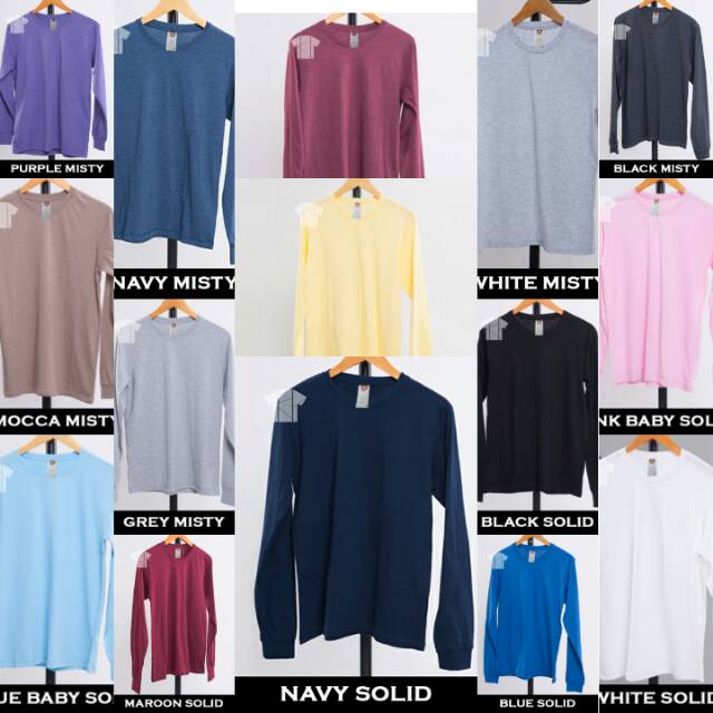 BAJU KAOS POLOS LENGAN PANJANG UKURAN XXL | COTTON COMBED 30S | KAOS DISTRO | KAOS MURAH CEWEK/COWOK