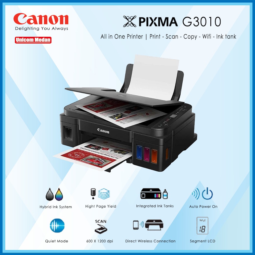 Printer Canon PIXMA G3010 G 3010 Print Scan Copy WiFi Ink Tank