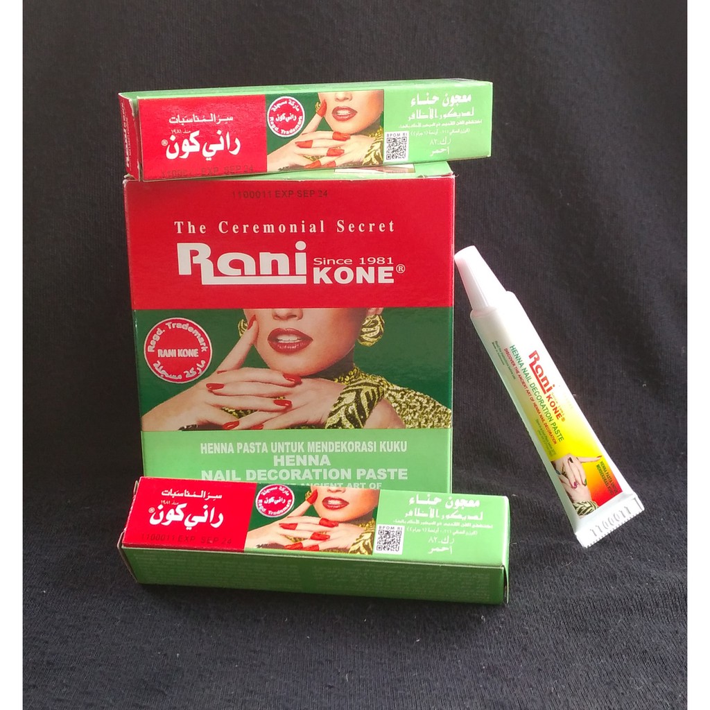 HENA RANI KHONE [PACAR KUKU] NAIL DECORATION PASTE kemerahan/harga satuan/