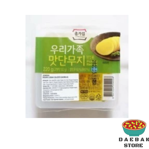 

Jonggajib Danmuji Tipis (yellow pickle radish) asinan korea 220gr