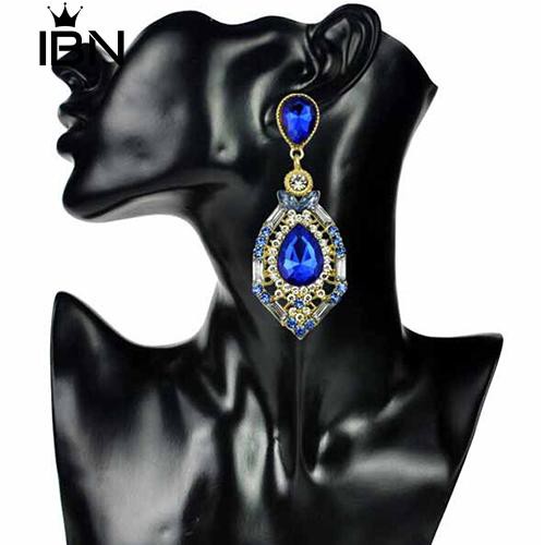 Mewah Elegan Teardrop Bentuk Berlian Imitasi Besar Jatuhkan Menjuntai Anting Hadiah-4
