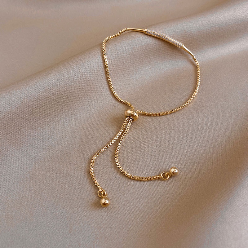Gelang Model Bambu Warna Emas Gaya Retro Korea