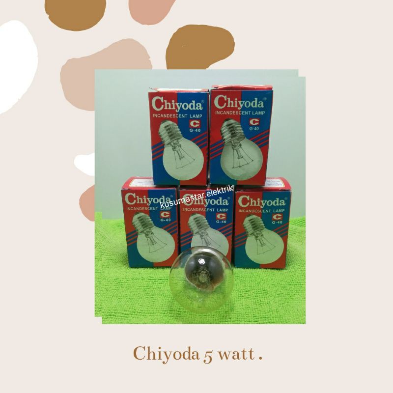 Lampu pijar 5 watt.warmwhite.e27.Lampu pijar 5 watt.chiyoda