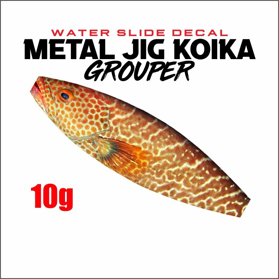 Koika Grouper Water Slide Decal Metal Jig 10g 20g 40g 60g 80g 100g 200g