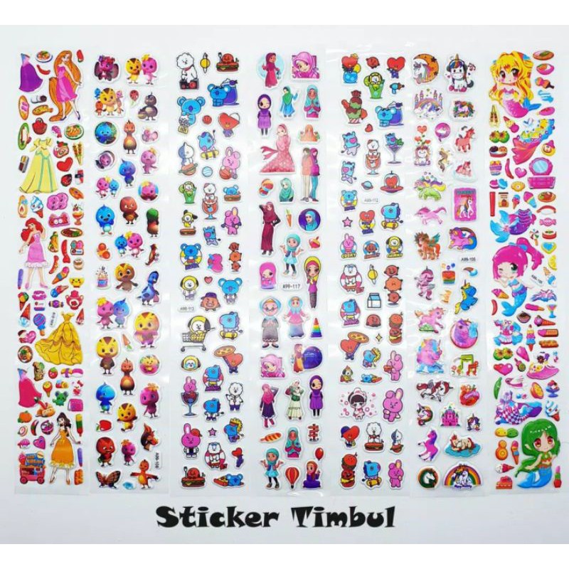 3D STICKER TIMBUL LUCU MOTIF KARTUN