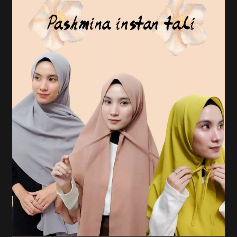 Hijab Pashmina Tali Instan 150 x 75 Diamond Strech |Jilbab Premium