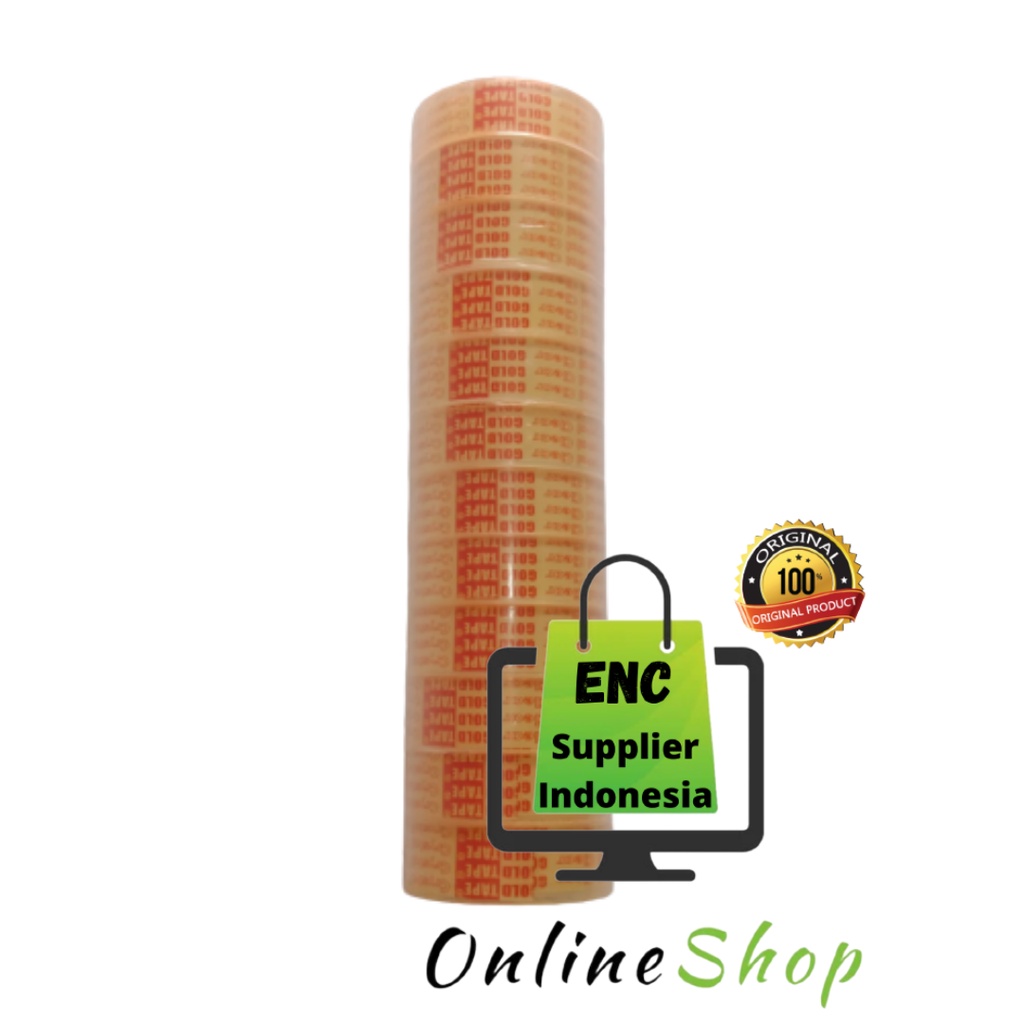 

goldtape 1 buah Selotip isolasi kado Bening Kecil gold tape per pcs - enc.sup