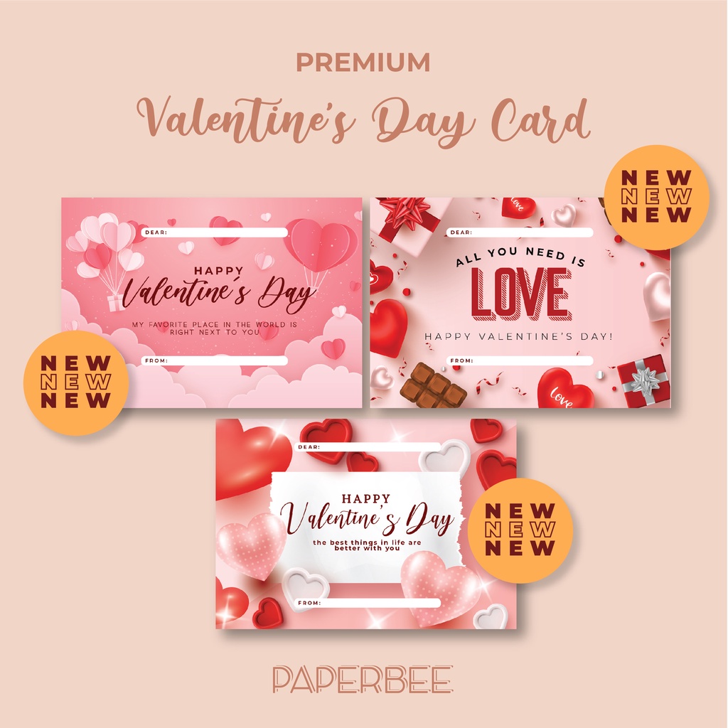 Kartu Ucapan Valentine Day / Hari Kasih Sayang untuk Pacar / Suami / Istri / Hadiah / Hampers