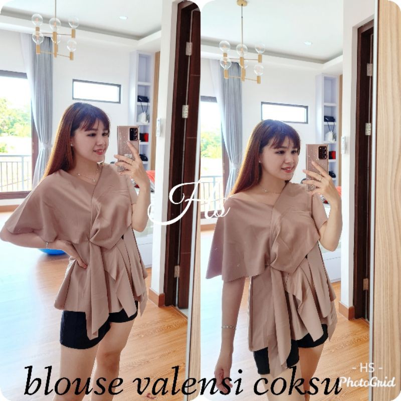 BLOUSE SCUBA VALEN/VALEN SCUBA TOP/BLOUSE KOREAN /REALPICT