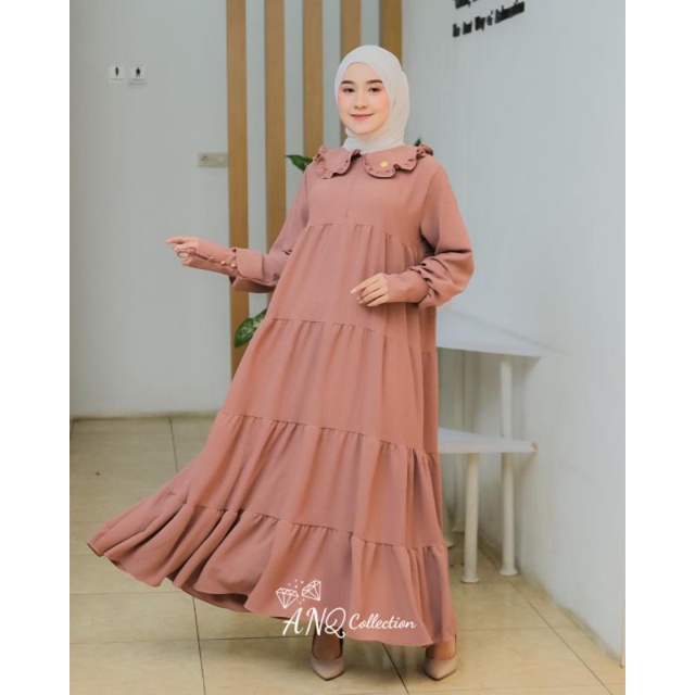 MIDI dress/gamis/midi cringkel premium