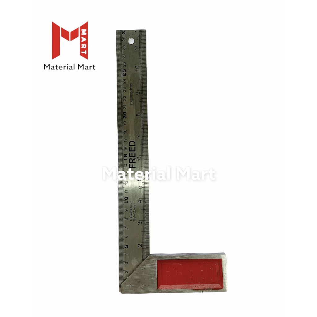 Penggaris Ukur Sudut | Siku Tukang 30CM Alat Ukur Meteran Pasekon 12&quot; | Siku Tukang 12 Inch Material Mart