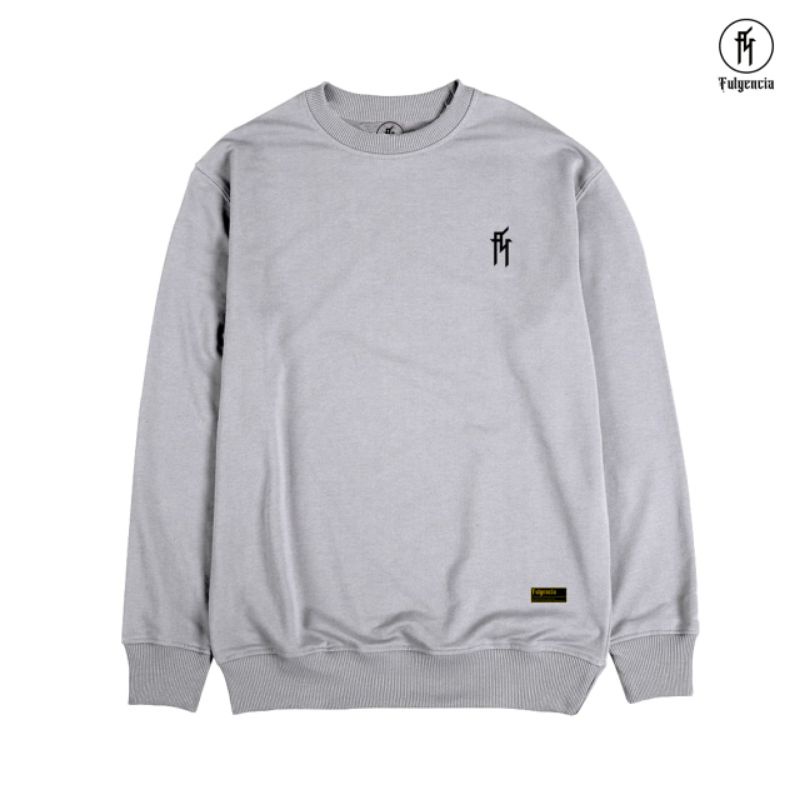 SWEATER CREWNECK GRAY SIMPLE FULGENCIA ORIGINAL CASUAL