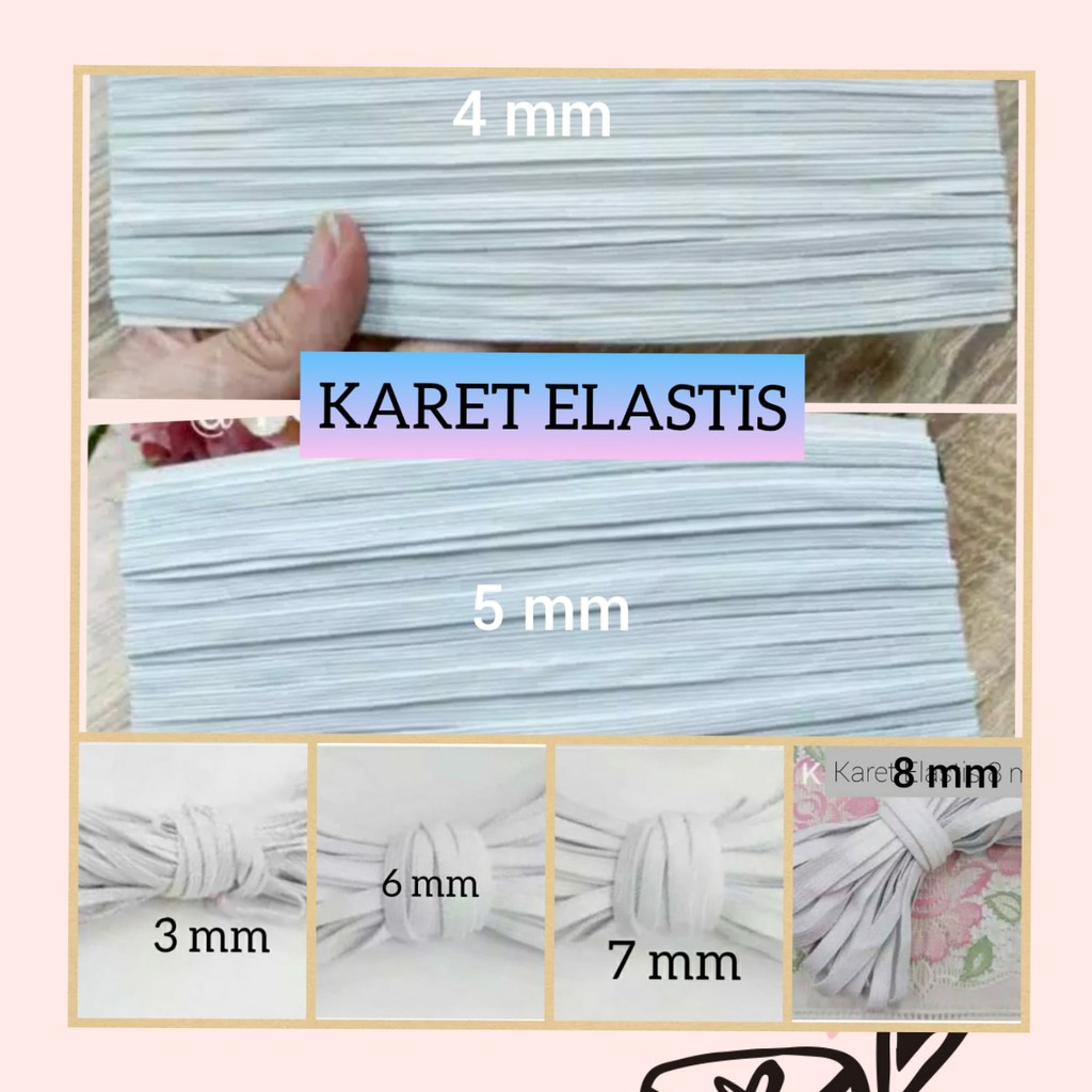 10 YARD - (SIZE 3MM - 8MM)  KARET ELASTIS | TALI ELASTIS |TALI MELAR