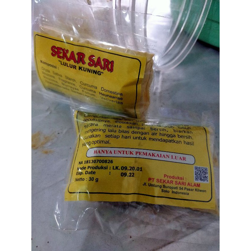 Lulur /Lulur kuning/lulur Sekar Sari