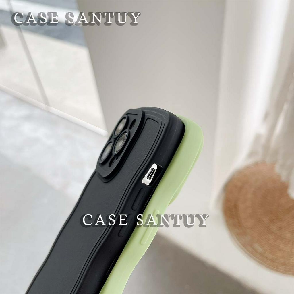 Case Casing Vivo Y22 Y22S Y02 Y16 Y20 Y20S Y12S Y12 Y17 Y15 Y30 Y50 Y30i  Case Gelombang Warna Waxy Wave Edge Macaron