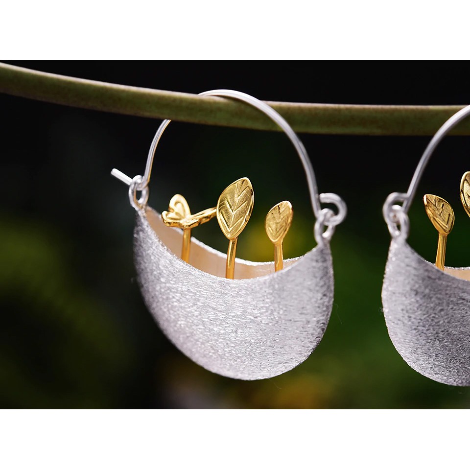SERI SERI Anting Wanita Perak 925 Asli Little Garden Sterling Silver Earrings