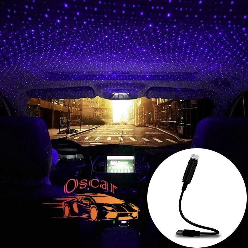 LAMPU LED DEKORASI INTERIOR MOBIL MODEL LANGIT BINTANG COLOK USB