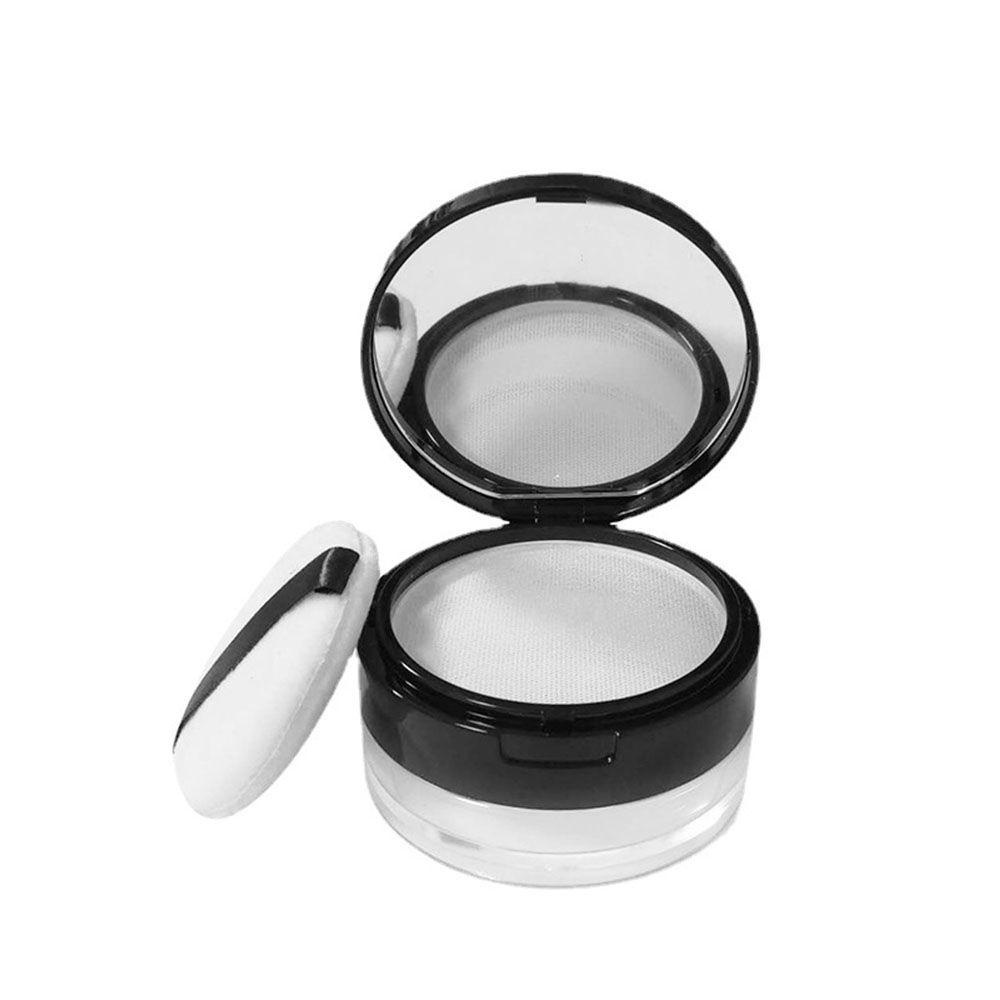 Rebuy Loose Powder Pot Excellent Transparan Compact Portable Kotak Kue Tepung Saringan Bulat Dengan Puff Travel Makeup Jar