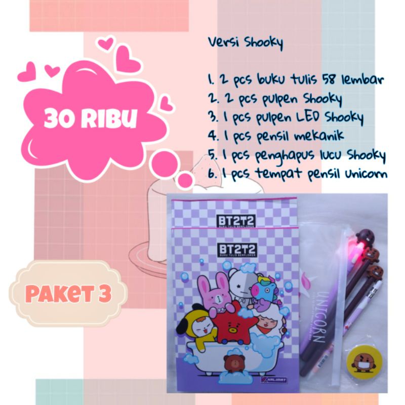 TERMURAH paket alat tulis bts bt21 army gift box bts murah set alat tulis bts murah kado bts lucu