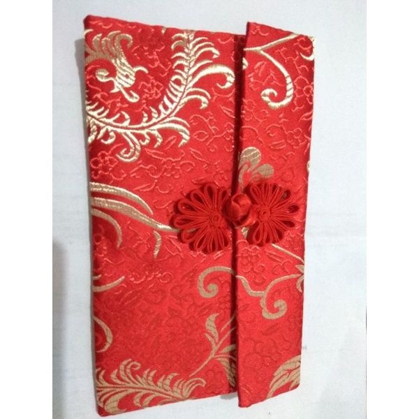 angpao merah dompet amplop imlek kain damask chinese new year samping