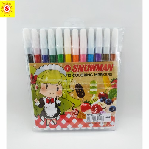 spidol warna snowman isi 6 & 12