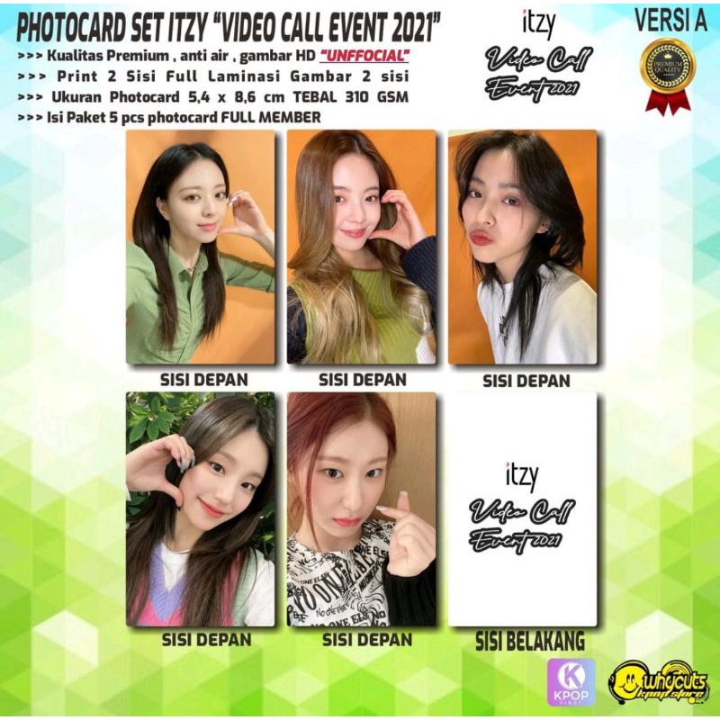 PHOTOCARD SET KPOP PREMIUM ITZY JAPAN DEBUT SHOWCASE / MAMA AWARD 2021 / VIDEO CALL EVENT 2021 / PRINT 2 SISI FULL LAMINASI