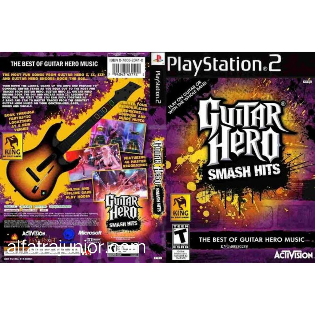 DVD Kaset Game PS2 Guitar Hero Smash Hits