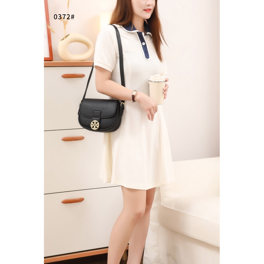 TB  Leather Crossbody Bag 0372