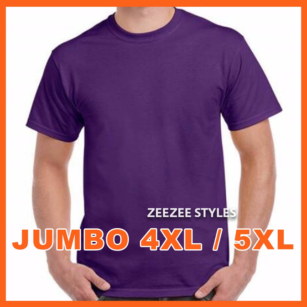 Kaos Polos Jumbo XXXXL XXXXXL Pria Wanita Oversize Tangan Pendek Ungu Tua