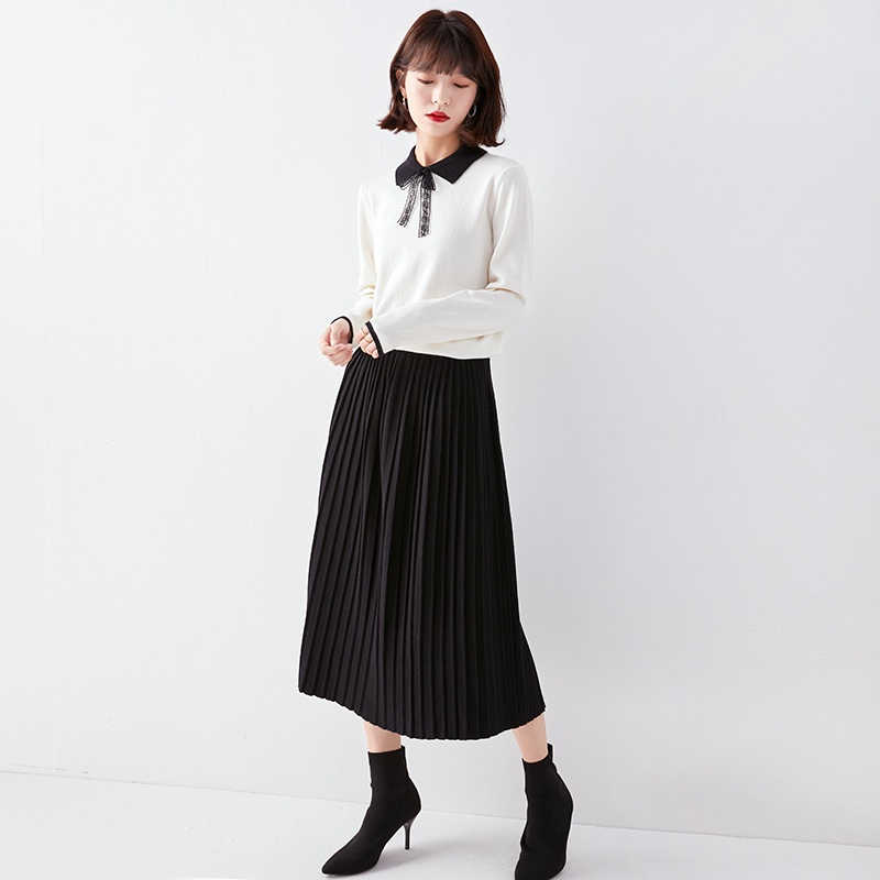 【Elegant】Korean  Elegant Lady Long Skirt 7020