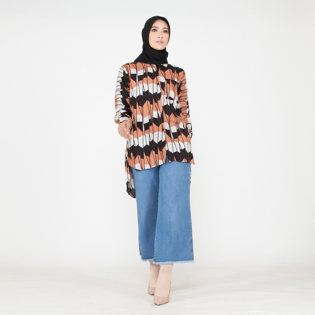 Kemeja Wanita Busui LD 120 Jumbo Bahan Rayon Viscose-KM 06