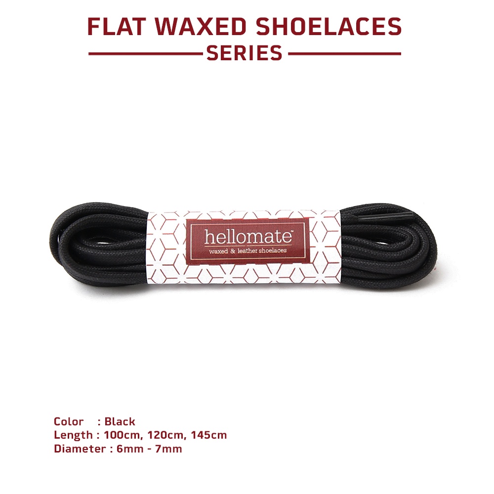 Tali Sepatu Lilin Gepeng Hitam