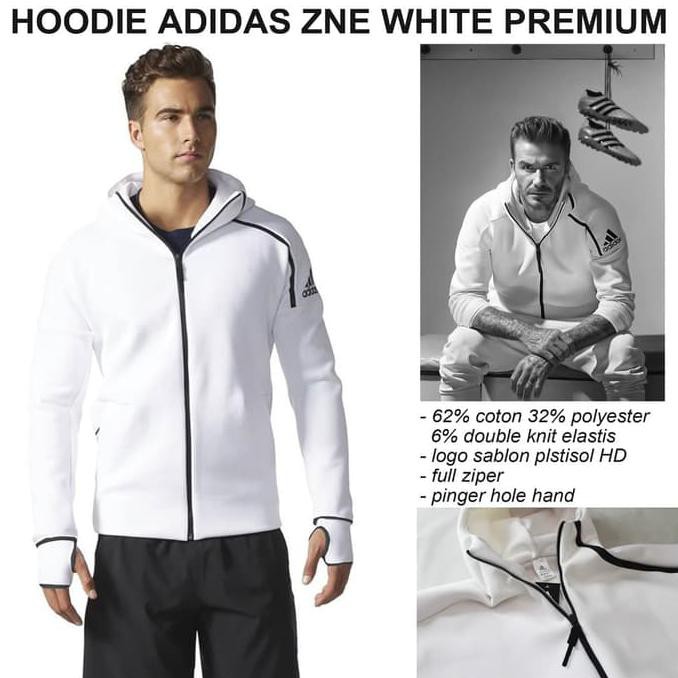 Jaket Hoodie Adidas Zne White Premium .Deevagrosir.Olshop