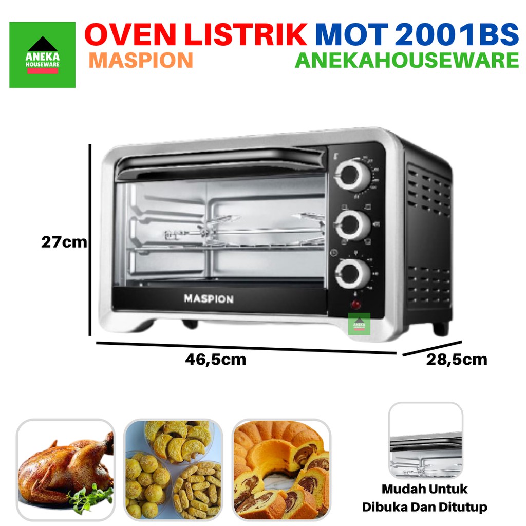 Oven Listrik Toaster 20 Liter MOT 2001BS Maspion